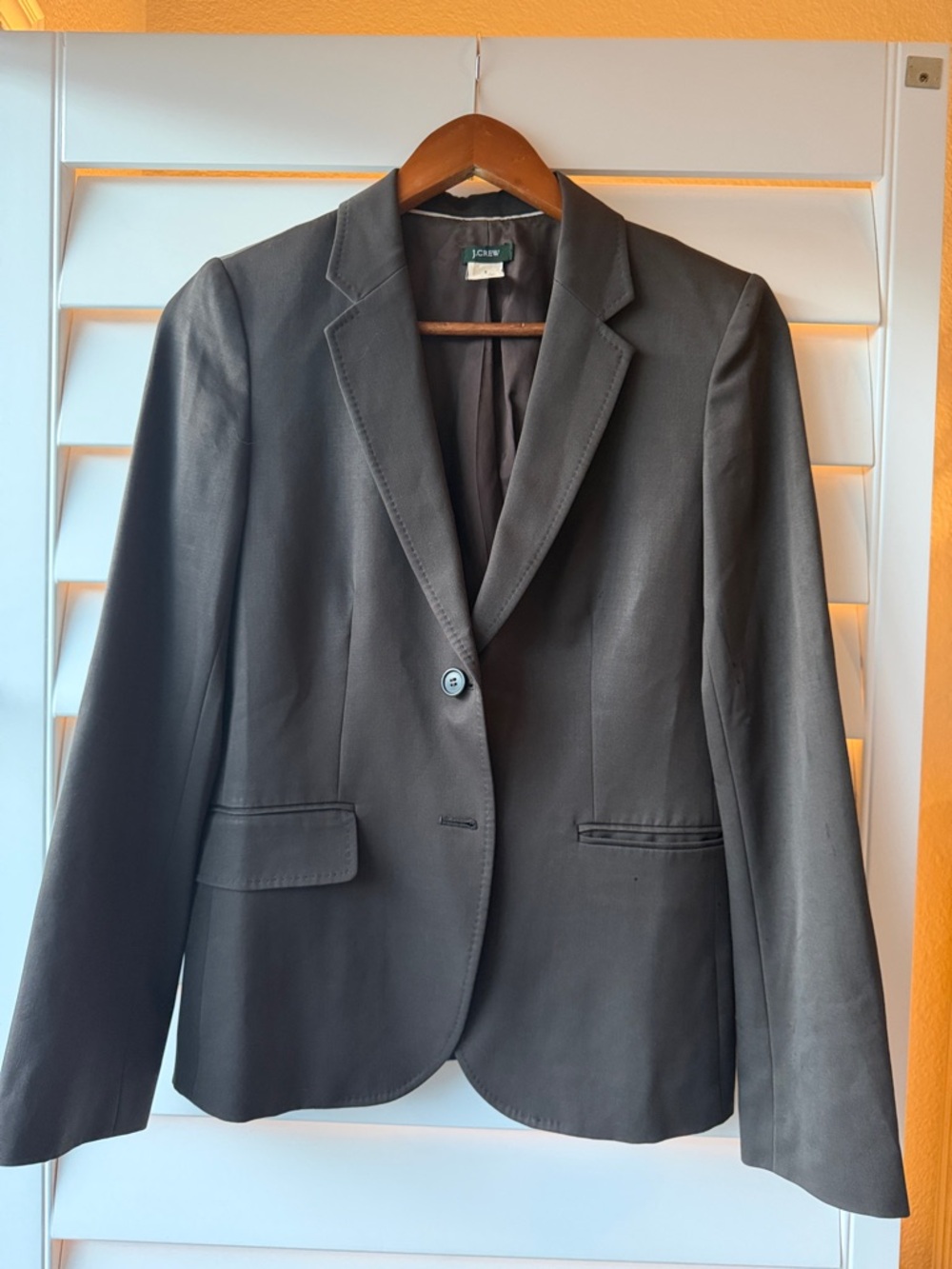J. Crew Women's Dark Gray Single-Button Blazer